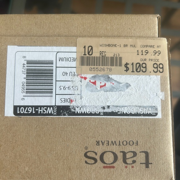 Taos sandals. Brown and red leather. Brushed leather footbed. New with box. US 9 - Picture 6 of 6